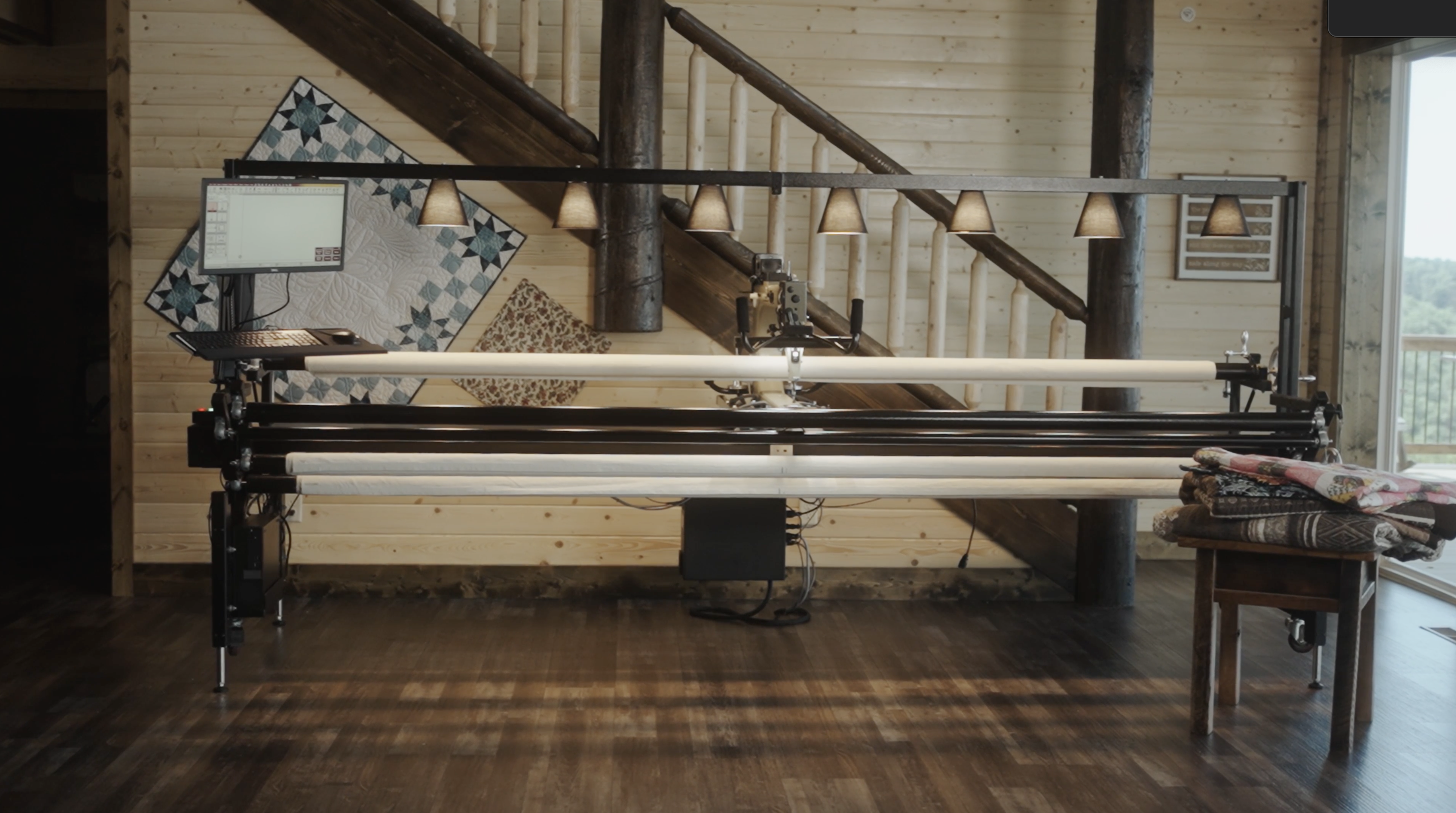 Gammill longarm quilting machine in studio